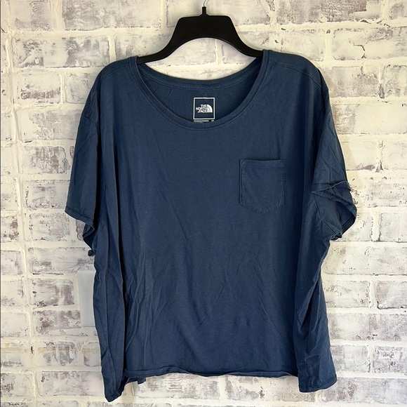 The North Face Women’s 3X Short Sleeve Tee Navy Blue Pocket Casual Comfort - Picture 1 of 6